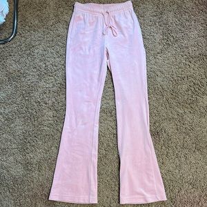 pink velvet pants